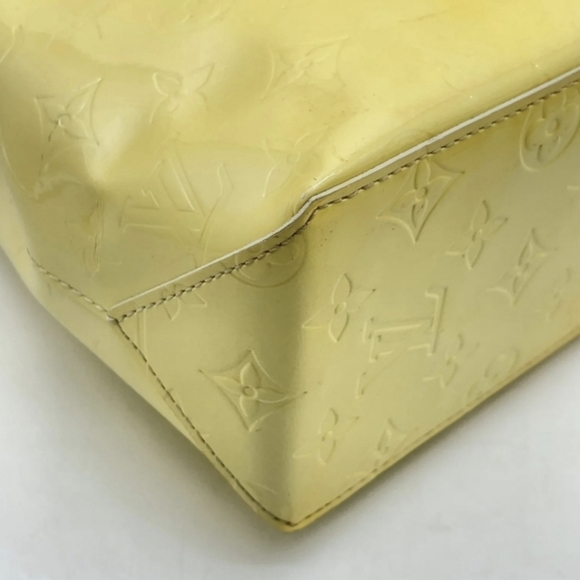 Authentic Louis Vuitton Vernis Yellow Reade PM Hand Bag with LV luggage tag - Picture 5 of 15